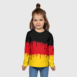 Лонгслив детский Флаг Германии потёки, цвет: 3D-принт — фото 2