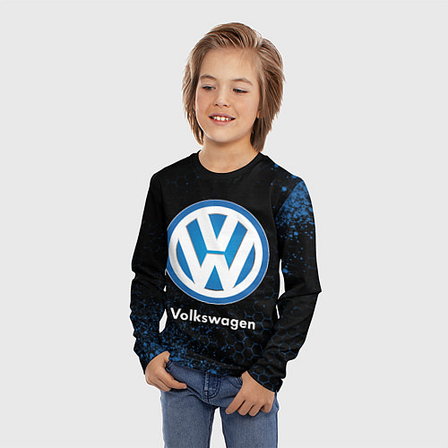 Детский лонгслив Volkswagen - Объемный / 3D-принт – фото 3