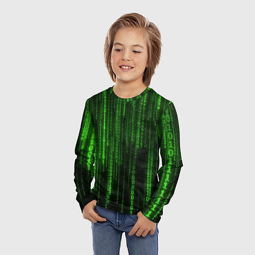 Детский лонгслив Бегущий по коду / 3D-принт – фото 3
