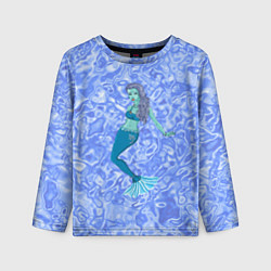 Лонгслив детский Русалка в море, цвет: 3D-принт