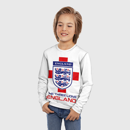 Детский лонгслив Сборная Англии по футболу / 3D-принт – фото 3