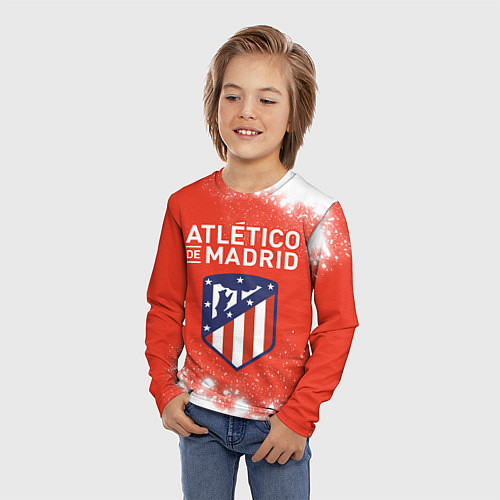 Детский лонгслив ATLETICO MADRID Брызги / 3D-принт – фото 3