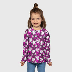 Лонгслив детский Знаки разноцветные, цвет: 3D-принт — фото 2