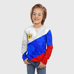 Лонгслив детский Российский герб: триколор, цвет: 3D-принт — фото 2