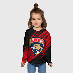 Лонгслив детский Florida Panthers, Флорида Пантерз, NHL, цвет: 3D-принт — фото 2