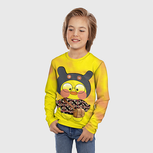 Детский лонгслив Лалафанфан-утка в свитере / 3D-принт – фото 3