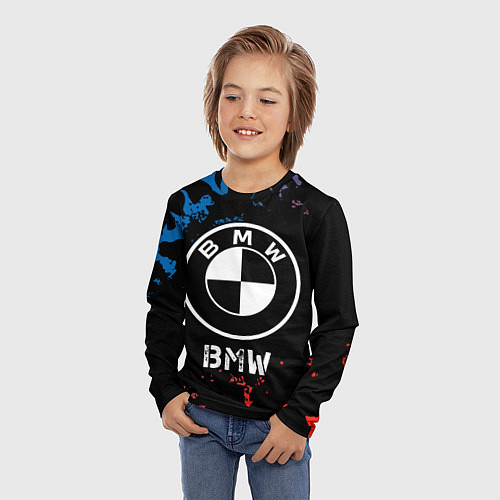 Детский лонгслив BMW BMW - Камуфляж / 3D-принт – фото 3