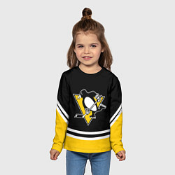 Лонгслив детский Pittsburgh Penguins Питтсбург Пингвинз, цвет: 3D-принт — фото 2