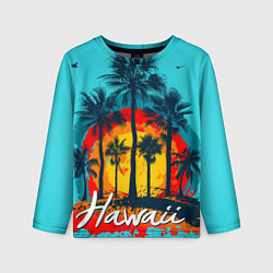 Лонгслив детский Hawaii Солнце, Пальмы, цвет: 3D-принт