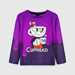 Лонгслив детский Недовольная чашечка cuphead, цвет: 3D-принт
