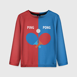Лонгслив детский PING PONG теннис, цвет: 3D-принт