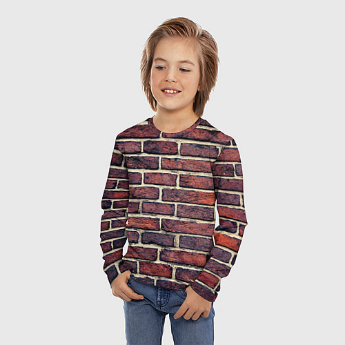 Детский лонгслив Brick Wall / 3D-принт – фото 3