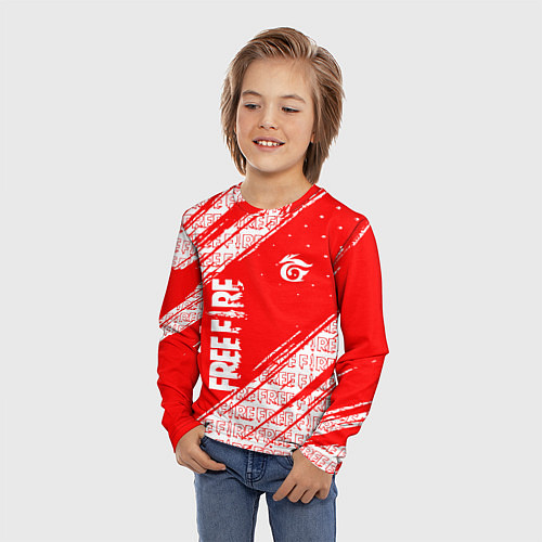 Детский лонгслив Free Fire Фри Фаер Паттерн / 3D-принт – фото 3