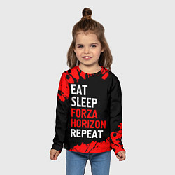 Лонгслив детский Eat Sleep Forza Horizon Repeat Краска, цвет: 3D-принт — фото 2