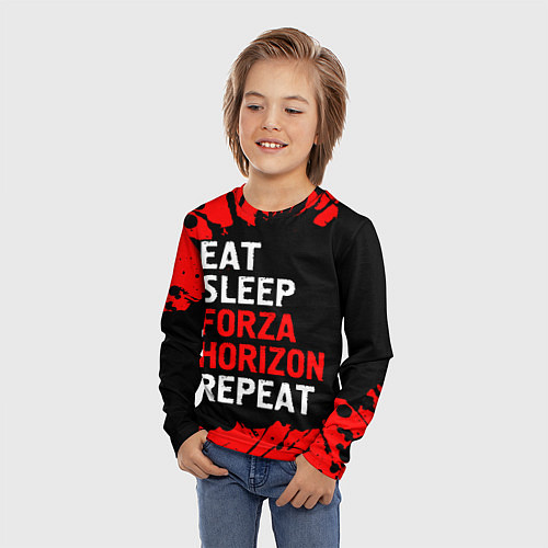 Детский лонгслив Eat Sleep Forza Horizon Repeat Краска / 3D-принт – фото 3