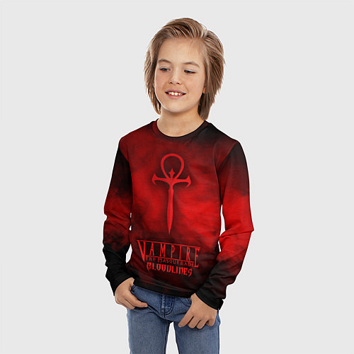 Детский лонгслив Vampire: The Masquerade Bloodhunt / 3D-принт – фото 3