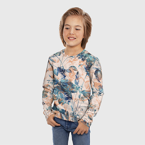 Детский лонгслив Цветы Воздушный Букет / 3D-принт – фото 3