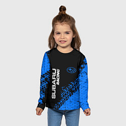 Лонгслив детский СУБАРУ Racing Следы, цвет: 3D-принт — фото 2