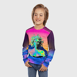 Лонгслив детский Gorgon Medusa Vaporwave Neon Mountains, цвет: 3D-принт — фото 2
