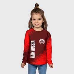 Лонгслив детский РОССИЯ - ГЕРБ Team Russia Спрей, цвет: 3D-принт — фото 2
