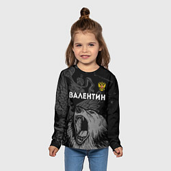 Лонгслив детский Валентин Россия Медведь, цвет: 3D-принт — фото 2