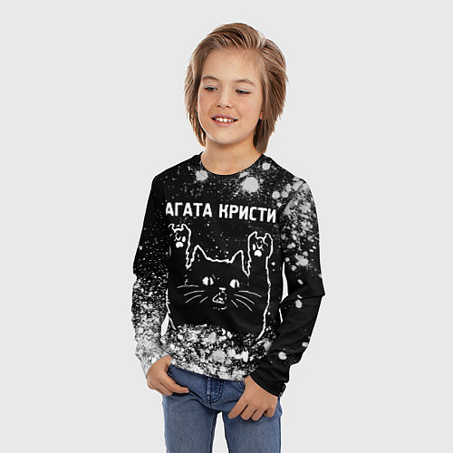 Детский лонгслив Агата Кристи Rock Cat FS / 3D-принт – фото 3