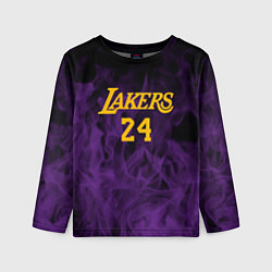 Лонгслив детский Lakers 24 фиолетовое пламя, цвет: 3D-принт