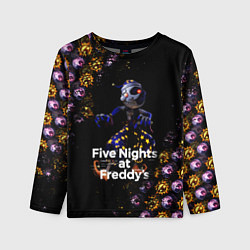 Лонгслив детский Five Nights at Freddys Луна паттерн, цвет: 3D-принт
