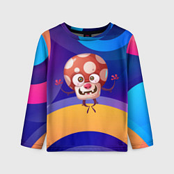 Лонгслив детский Живой гриб мухомор, цвет: 3D-принт