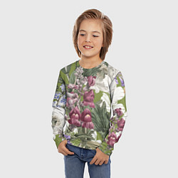 Лонгслив детский Цветы Ностальгический Весенний Узор, цвет: 3D-принт — фото 2