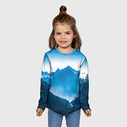 Лонгслив детский Горы Лес, цвет: 3D-принт — фото 2