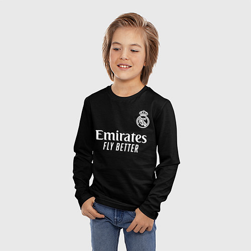 Детский лонгслив Real Madrid Vinicius Jr Реал Мадрид Винисиус / 3D-принт – фото 3