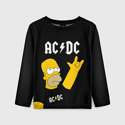 Детский лонгслив AC DC ГОМЕР СИМПСОН SIMPSONS