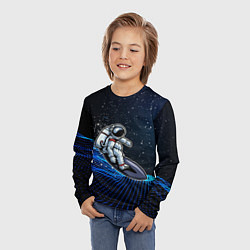 Лонгслив детский Космонавт на серфинге, цвет: 3D-принт — фото 2