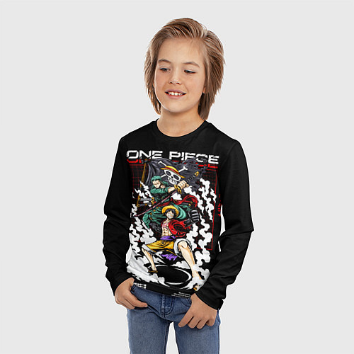 Детский лонгслив МУГИВАРА ЛУФФИ И ЗОРО Ван Пис / 3D-принт – фото 3