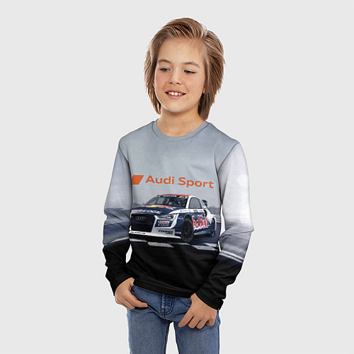Детский лонгслив Ауди Спорт Гоночная команда Audi sport Racing team / 3D-принт – фото 3