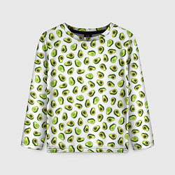 Лонгслив детский Смешное авокадо на белом фоне, цвет: 3D-принт