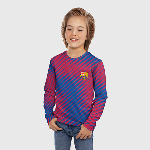 Детский лонгслив Fc barcelona барселона fc абстракция / 3D-принт – фото 3