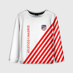 Лонгслив детский Atletico madrid красные полосы, цвет: 3D-принт