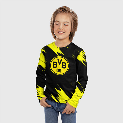 Детский лонгслив Borussia texture / 3D-принт – фото 3