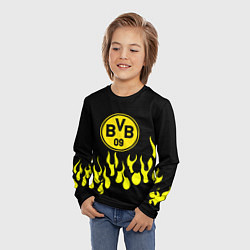 Лонгслив детский Borussia пламя, цвет: 3D-принт — фото 2