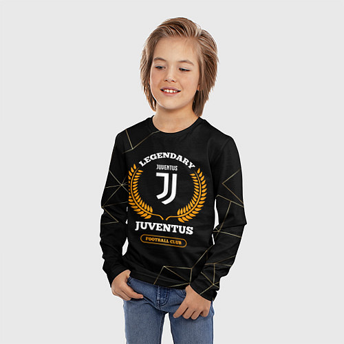 Детский лонгслив Лого Juventus и надпись Legendary Football Club на / 3D-принт – фото 3