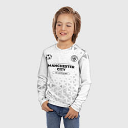Лонгслив детский Manchester City Champions Униформа, цвет: 3D-принт — фото 2
