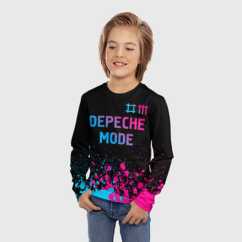 Детский лонгслив Depeche Mode Neon Gradient / 3D-принт – фото 3