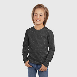 Лонгслив детский Контурный Многоугольник На Чёрном Фоне, цвет: 3D-принт — фото 2