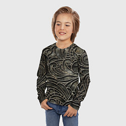 Лонгслив детский Брутальный металлический орнамент, цвет: 3D-принт — фото 2