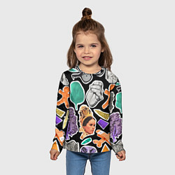 Лонгслив детский Underground pattern Fashion trend, цвет: 3D-принт — фото 2
