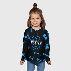 Лонгслив детский Нилето niletto потёки и капли краски, цвет: 3D-принт — фото 2