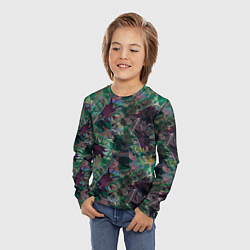 Лонгслив детский Абстрактный гранжевый принт с кляксами и штрихами, цвет: 3D-принт — фото 2