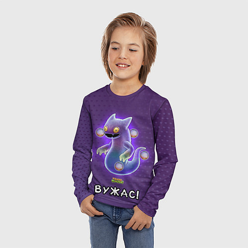 Детский лонгслив My singing monsters Вужас / 3D-принт – фото 3